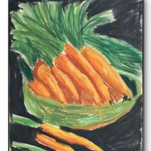 11x14 Canvas Oil Pastel Vibrant Original Art